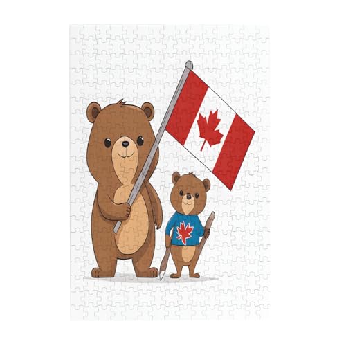 Bär und Flagge – Druck 300 Teile Bilderpuzzle – Holz für Erwachsene, Familienspaß und Entspannungsgeschenk Bär und Flagge – Druck 300 Teile Bilderpuzzle – Holz für Erwachsene, Familienspaß und Entspannungsgeschenk von JAYWIS