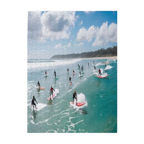 Beach Surf - Print 500 Teile Bilderpuzzles für Erwachsene, umweltfreundliches Holzpuzzle mit Bildern, Geschenk für Familienspaß und Entspannung Beach Surf - Print 500 Teile Bilderpuzzles für Erwachsene, umweltfreundliches Holzpuzzle mit Bildern, Geschenk für Familienspaß und Entspannung von JAYWIS