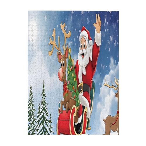 Bedrucktes Puzzle mit Aufschrift "Merry Christmas", 500 Teile, für Erwachsene, umweltfreundliches Holzpuzzle mit Bildern, Geschenk für Familienspaß und Entspannung Bedrucktes Puzzle mit Aufschrift "Merry Christmas", 500 Teile, für Erwachsene, umweltfreundliches Holzpuzzle mit Bildern, Geschenk für Familienspaß und Entspannung von JAYWIS