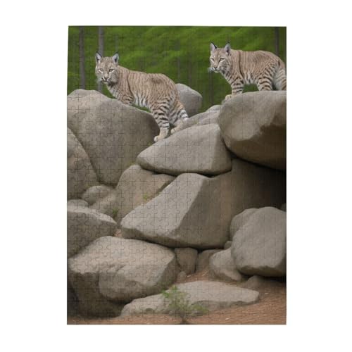 Berg-Leopardenkatzen-Druck, 500-teiliges Bilderpuzzle für Erwachsene, umweltfreundliches Holzpuzzle mit Bildern, Geschenk für Familienspaß und Entspannung Berg-Leopardenkatzen-Druck, 500-teiliges Bilderpuzzle für Erwachsene, umweltfreundliches Holzpuzzle mit Bildern, Geschenk für Familienspaß und Entspannung von JAYWIS