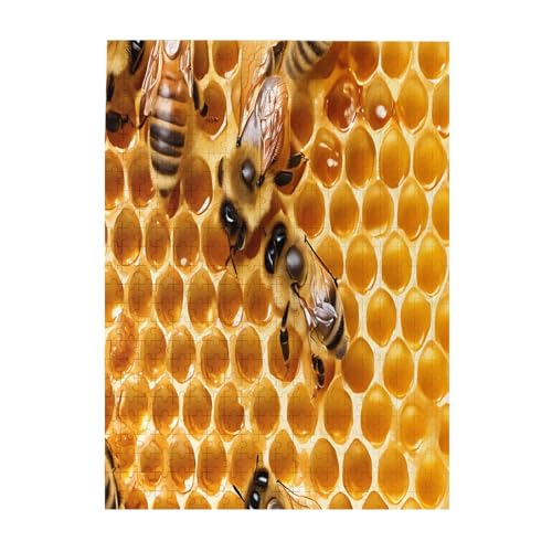 Biene auf Kamm – Druck 500 Teile Bilderpuzzles für Erwachsene, umweltfreundliches Holzpuzzle mit Bildern, Geschenk für Familienspaß und Entspannung Biene auf Kamm – Druck 500 Teile Bilderpuzzles für Erwachsene, umweltfreundliches Holzpuzzle mit Bildern, Geschenk für Familienspaß und Entspannung von JAYWIS