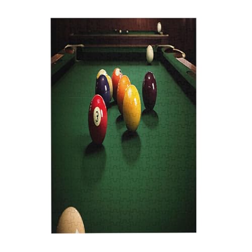 Billiard – 300-teiliges Bilderpuzzle – Holz für Erwachsene, Familienspaß und Entspannungsgeschenk von JAYWIS