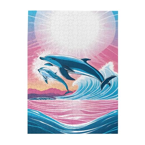 Delfine in Love – Druck 500 Teile Bilderpuzzles für Erwachsene, umweltfreundliches Holzpuzzle mit Bildern, Geschenk für Familienspaß und Entspannung Delfine in Love – Druck 500 Teile Bilderpuzzles für Erwachsene, umweltfreundliches Holzpuzzle mit Bildern, Geschenk für Familienspaß und Entspannung von JAYWIS