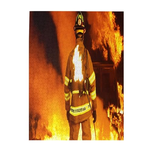 Feuerwehrmann Flamme – Druck 500 Teile Bilderpuzzles für Erwachsene, umweltfreundliches Holzpuzzle mit Bildern, Geschenk für Familienspaß und Entspannung Feuerwehrmann Flamme – Druck 500 Teile Bilderpuzzles für Erwachsene, umweltfreundliches Holzpuzzle mit Bildern, Geschenk für Familienspaß und Entspannung von JAYWIS