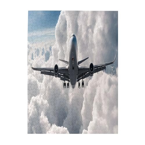 Flugzeug-Kunstdruck, 500-teiliges Bilderpuzzle für Erwachsene, umweltfreundliches Holzpuzzle mit Bildern, Geschenk für Familienspaß und Entspannung von JAYWIS