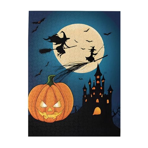 Halloween – Druck 500 Teile Bilderpuzzles für Erwachsene, umweltfreundliches Holzpuzzle mit Bildern, Geschenk für Familienspaß und Entspannung von JAYWIS
