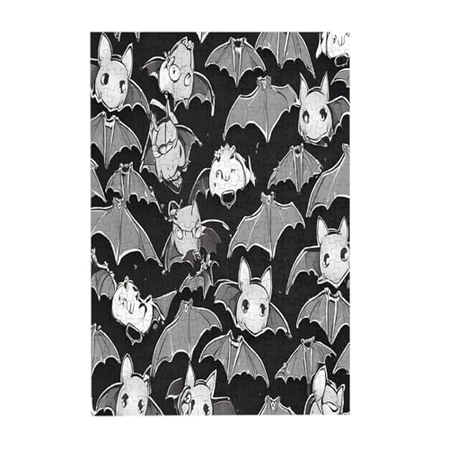 Halloween Fledermäuse grau – Druck 300 Teile Bilderpuzzle – Holz für Erwachsene, Familienspaß und Entspannungsgeschenk Halloween Fledermäuse grau – Druck 300 Teile Bilderpuzzle – Holz für Erwachsene, Familienspaß und Entspannungsgeschenk von JAYWIS
