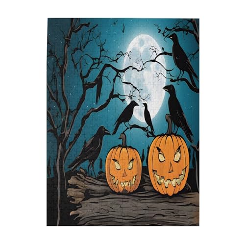 Halloween-Kürbis-Druck, 500-teiliges Bilderpuzzle für Erwachsene, umweltfreundliches Holzpuzzle mit Bildern, Geschenk für Familienspaß und Entspannung Halloween-Kürbis-Druck, 500-teiliges Bilderpuzzle für Erwachsene, umweltfreundliches Holzpuzzle mit Bildern, Geschenk für Familienspaß und Entspannung von JAYWIS