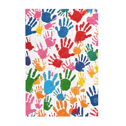 Handabdruck – 300-teiliges Bilderpuzzle – Holz für Erwachsene, Familienspaß und Entspannungsgeschenk von JAYWIS