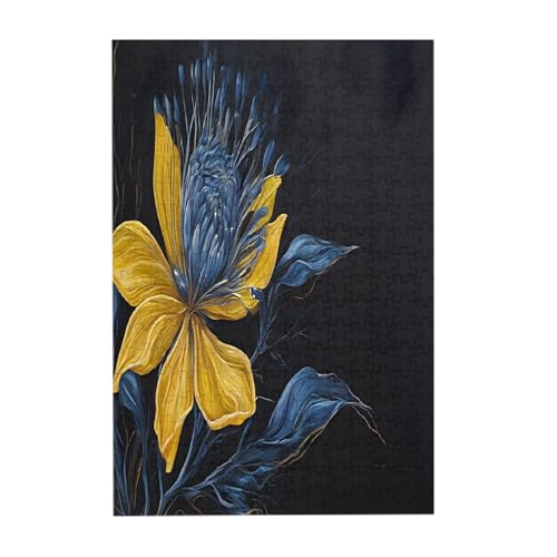 Holzpuzzle mit türkisblauen und goldenen Blumen, 300 Teile, für Erwachsene, Familienspaß und Entspannungsgeschenk Holzpuzzle mit türkisblauen und goldenen Blumen, 300 Teile, für Erwachsene, Familienspaß und Entspannungsgeschenk von JAYWIS