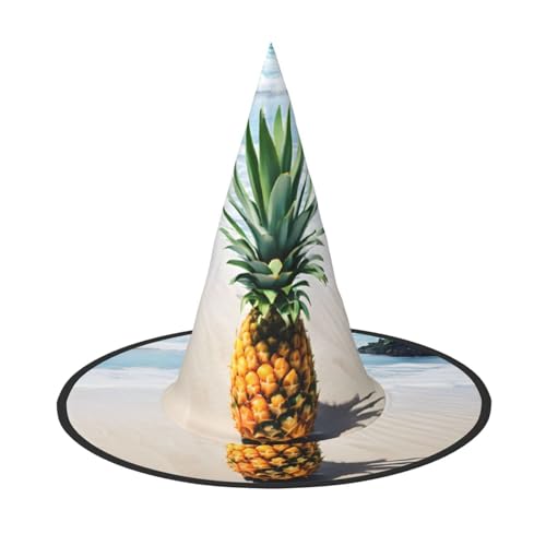 JAYWIS Ananas am Meer – Halloween-Hut für Erwachsene, verstaubare Hexe, Kopfbedeckung für Renaissance-Messen, Gothic-Partys und Festivals von JAYWIS