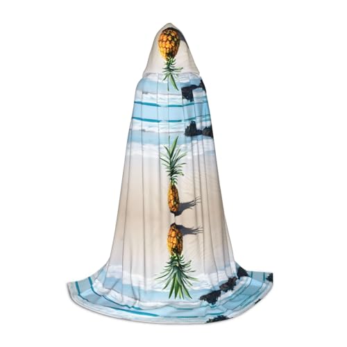 JAYWIS Ananas by The Sea Kapuzenumhang für Jugendliche, bedruckt, verstellbar, für Teenager, Halloween-Abenteuer, Partys und festliche Anlässe, Größe M JAYWIS Ananas by The Sea Kapuzenumhang für Jugendliche, bedruckt, verstellbar, für Teenager, Halloween-Abenteuer, Partys und festliche Anlässe, Größe M von JAYWIS