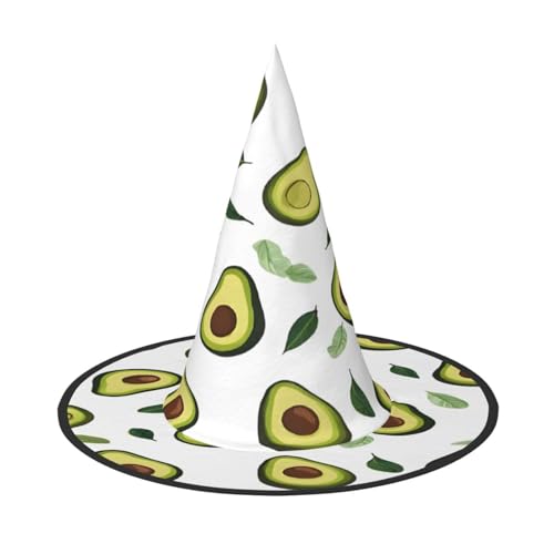 JAYWIS Avocado-Druck, volle Abdeckung, Halloween-Hut für Erwachsene, verstaubare Hexen-Kopfbedeckung für Renaissance-Messen, Gothic-Partys und Festivals von JAYWIS