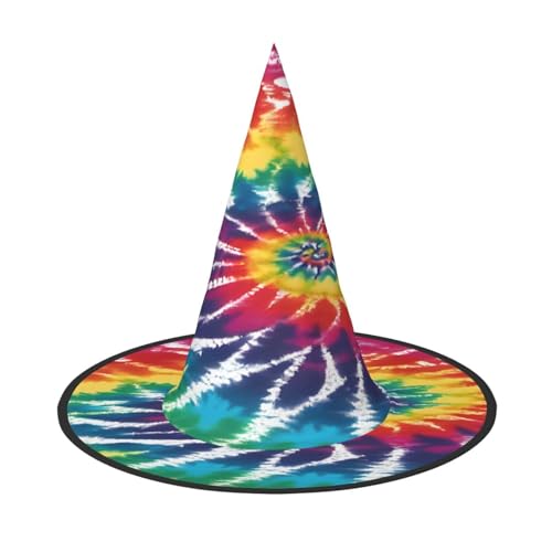 JAYWIS Batik-Regenbogen-Druck, volle Abdeckung, Halloween-Hut für Erwachsene, verstaubare Hexen-Kopfbedeckung für Renaissance-Messen, Gothic-Partys und Festivals JAYWIS Batik-Regenbogen-Druck, volle Abdeckung, Halloween-Hut für Erwachsene, verstaubare Hexen-Kopfbedeckung für Renaissance-Messen, Gothic-Partys und Festivals von JAYWIS
