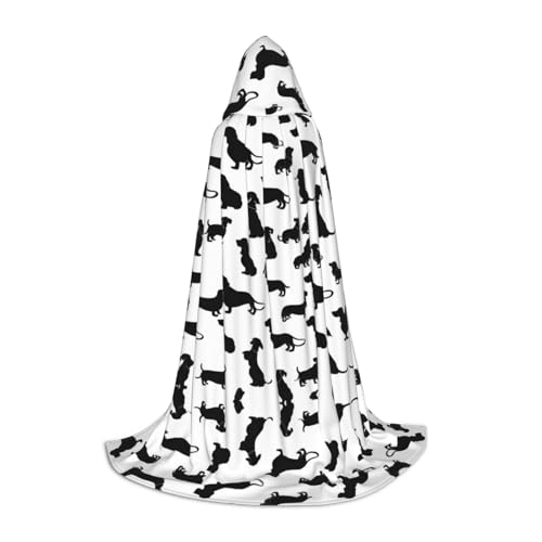 JAYWIS Black Dogs Kapuzenumhang mit Dackel-Motiv, bedruckt, verstellbar, für Teenager, Halloween-Abenteuer, Partys und festliche Anlässe, Größe S JAYWIS Black Dogs Kapuzenumhang mit Dackel-Motiv, bedruckt, verstellbar, für Teenager, Halloween-Abenteuer, Partys und festliche Anlässe, Größe S von JAYWIS