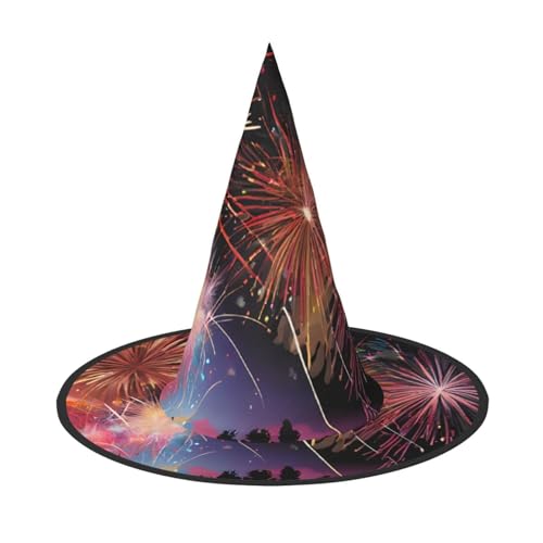 JAYWIS Explosion Feuerwerk 3D-Druck volle Abdeckung Halloween Hut Erwachsene - Packbare Hexe Kopfbedeckung für Renaissance-Messen, Gothic-Partys und Festivals JAYWIS Explosion Feuerwerk 3D-Druck volle Abdeckung Halloween Hut Erwachsene - Packbare Hexe Kopfbedeckung für Renaissance-Messen, Gothic-Partys und Festivals von JAYWIS