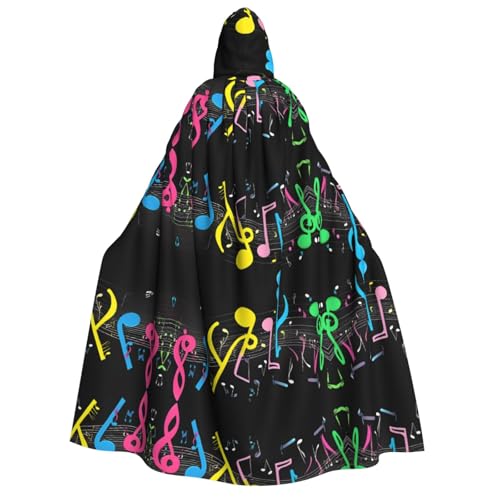 JAYWIS Farbenfroher Halloween-Umhang mit Musiknoten – bedruckter Halloween-Umhang mit Kapuze für Erwachsene, durchgehender Umhang für Festivals, Gothic-Veranstaltungen und Kostümpartys JAYWIS Farbenfroher Halloween-Umhang mit Musiknoten – bedruckter Halloween-Umhang mit Kapuze für Erwachsene, durchgehender Umhang für Festivals, Gothic-Veranstaltungen und Kostümpartys von JAYWIS