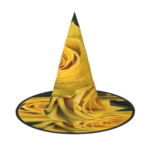 JAYWIS Gelbe Rosen, voller Druck, Halloween-Hut für Erwachsene, verstaubare Hexe, Kopfbedeckung für Renaissance-Messen, Gothic-Partys und Festivals JAYWIS Gelbe Rosen, voller Druck, Halloween-Hut für Erwachsene, verstaubare Hexe, Kopfbedeckung für Renaissance-Messen, Gothic-Partys und Festivals von JAYWIS