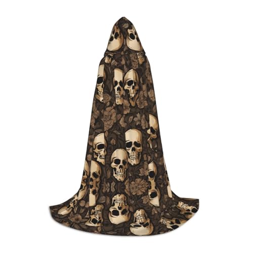 JAYWIS Gothic-Tapete, Totenkopf-Druck, Jugend-Kapuzenumhang, bedruckt, verstellbar, für Teenager, Halloween-Abenteuer, Partys und festliche Anlässe, Größe M JAYWIS Gothic-Tapete, Totenkopf-Druck, Jugend-Kapuzenumhang, bedruckt, verstellbar, für Teenager, Halloween-Abenteuer, Partys und festliche Anlässe, Größe M von JAYWIS