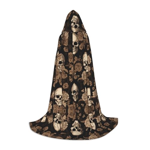 JAYWIS Gothic-Tapete Totenkopf-Druck, Jugend-Kapuzenumhang – bedruckter, verstellbarer Umhang für Teenager, Halloween-Abenteuer, Partys und festliche Anlässe, Größe S JAYWIS Gothic-Tapete Totenkopf-Druck, Jugend-Kapuzenumhang – bedruckter, verstellbarer Umhang für Teenager, Halloween-Abenteuer, Partys und festliche Anlässe, Größe S von JAYWIS