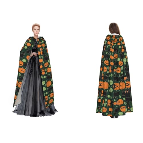 JAYWIS Grüner Geister-Halloween-Kürbis-Druck, Budget-Kapuzenumhang für Erwachsene, verstellbarer Umhang für Halloween-Kostüme, Festivals und Gothic-Events JAYWIS Grüner Geister-Halloween-Kürbis-Druck, Budget-Kapuzenumhang für Erwachsene, verstellbarer Umhang für Halloween-Kostüme, Festivals und Gothic-Events von JAYWIS