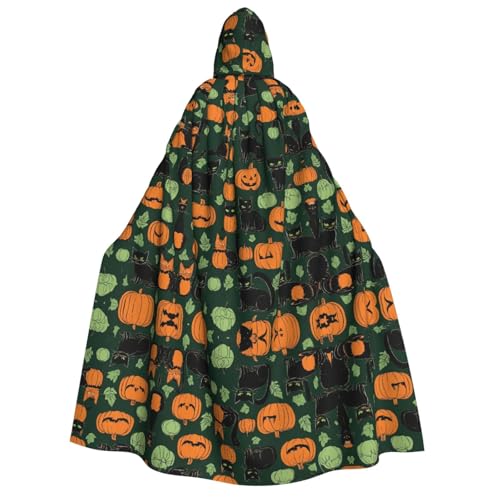 JAYWIS Grüner Geister-Halloween-Kürbis-Druck, Erwachsenen-Halloween-Umhang mit Kapuze, bedruckter Umhang in voller Länge für Festivals, Gothic-Events und Kostümpartys JAYWIS Grüner Geister-Halloween-Kürbis-Druck, Erwachsenen-Halloween-Umhang mit Kapuze, bedruckter Umhang in voller Länge für Festivals, Gothic-Events und Kostümpartys von JAYWIS