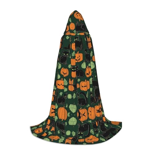 JAYWIS Grüner Geister-Halloween-Kürbis-Druck, Jugend-Kapuzenumhang – bedruckter, verstellbarer Umhang für Teenager, Halloween-Abenteuer, Partys und festliche Anlässe, Größe M JAYWIS Grüner Geister-Halloween-Kürbis-Druck, Jugend-Kapuzenumhang – bedruckter, verstellbarer Umhang für Teenager, Halloween-Abenteuer, Partys und festliche Anlässe, Größe M von JAYWIS