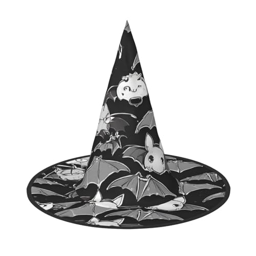 JAYWIS Halloween-Fledermaus-Druck, volle Abdeckung, Halloween-Hut für Erwachsene, verstaubare Hexen-Kopfbedeckung für Renaissance-Messen, Gothic-Partys und Festivals JAYWIS Halloween-Fledermaus-Druck, volle Abdeckung, Halloween-Hut für Erwachsene, verstaubare Hexen-Kopfbedeckung für Renaissance-Messen, Gothic-Partys und Festivals von JAYWIS