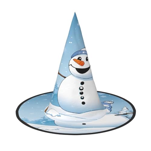JAYWIS Halloween-Hut mit Aufschrift "Merry Christmas and Snow", volle Abdeckung, für Erwachsene, verstaubare Hexe, Kopfbedeckung für Renaissance-Messen, Gothic-Partys und Festivals von JAYWIS