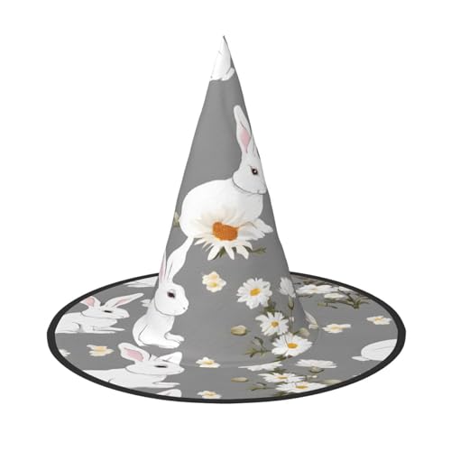 JAYWIS Halloween-Hut mit Blumendruck, volle Abdeckung, für Erwachsene, verstaubare Hexe, Kopfbedeckung für Renaissance-Messen, Gothic-Partys und Festivals von JAYWIS