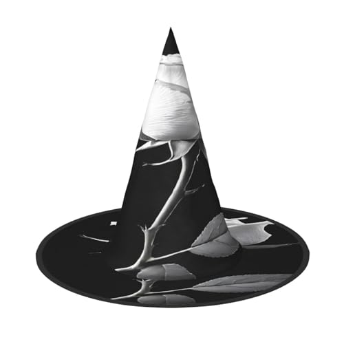 JAYWIS Halloween-Hut mit Blumendruck, volle Abdeckung, für Erwachsene, verstaubare Hexe, Kopfbedeckung für Renaissance-Messen, Gothic-Partys und Festivals von JAYWIS