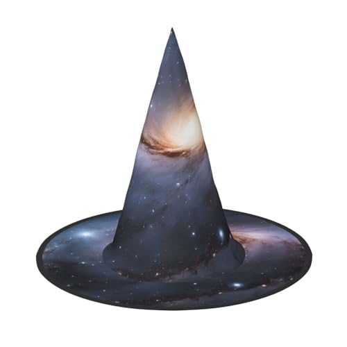 JAYWIS Halloween-Hut mit Galaxie-Druck, volle Abdeckung, für Erwachsene, verstaubare Hexe, Kopfbedeckung für Renaissance-Messen, Gothic-Partys und Festivals von JAYWIS