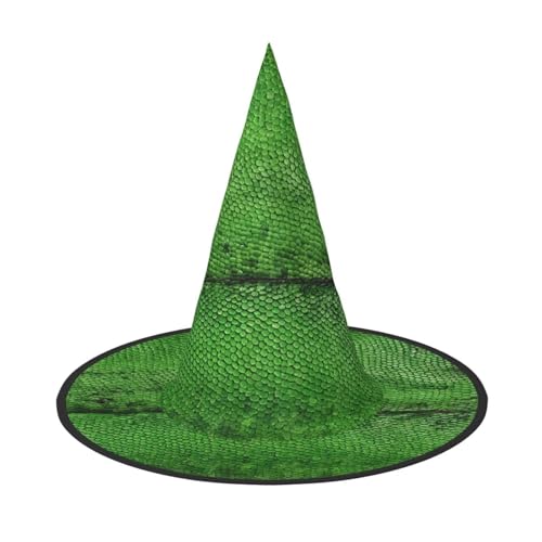 JAYWIS Halloween-Hut mit Schlangenleder-Druck, volle Abdeckung, für Erwachsene, verstaubare Hexe, Kopfbedeckung für Renaissance-Messen, Gothic-Partys und Festivals von JAYWIS