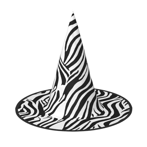 JAYWIS Halloween-Hut mit Zebramuster, volle Abdeckung, für Erwachsene, verstaubar, für Renaissance-Messen, Gothic-Partys und Festivals von JAYWIS