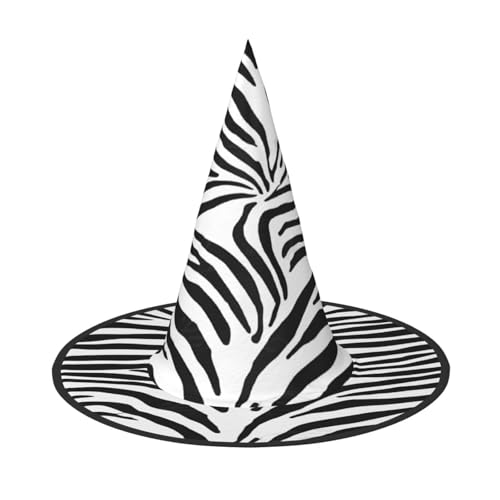 JAYWIS Halloween-Hut mit Zebramuster, volle Abdeckung, für Erwachsene, verstaubar, für Renaissance-Messen, Gothic-Partys und Festivals von JAYWIS