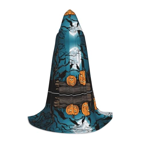 JAYWIS Halloween-Kürbis-Aufdruck, Kapuzenumhang, bedruckt, verstellbar, für Teenager, Halloween-Abenteuer, Partys und festliche Anlässe, Größe S JAYWIS Halloween-Kürbis-Aufdruck, Kapuzenumhang, bedruckt, verstellbar, für Teenager, Halloween-Abenteuer, Partys und festliche Anlässe, Größe S von JAYWIS