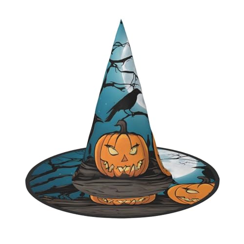 JAYWIS Halloween-Kürbis-Druck, volle Abdeckung, Halloween-Hut für Erwachsene, verstaubare Hexen-Kopfbedeckung für Renaissance-Messen, Gothic-Partys und Festivals JAYWIS Halloween-Kürbis-Druck, volle Abdeckung, Halloween-Hut für Erwachsene, verstaubare Hexen-Kopfbedeckung für Renaissance-Messen, Gothic-Partys und Festivals von JAYWIS