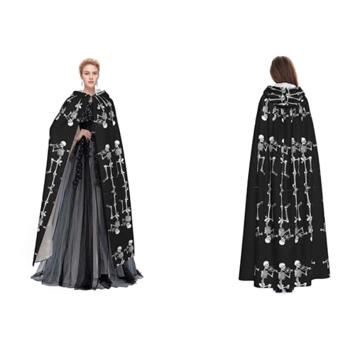 JAYWIS Halloween-Totenkopf-Aufdruck, Kapuzenumhang für Erwachsene, verstellbarer Umhang für Halloween-Kostüme, Festivals und Gothic-Events JAYWIS Halloween-Totenkopf-Aufdruck, Kapuzenumhang für Erwachsene, verstellbarer Umhang für Halloween-Kostüme, Festivals und Gothic-Events von JAYWIS