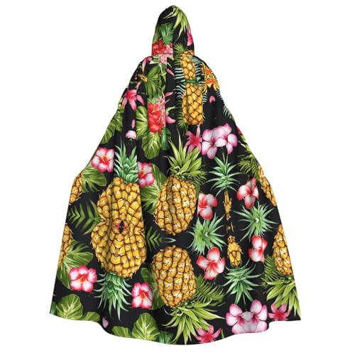 JAYWIS Halloween-Umhang mit Ananas und Blumen – bedruckter Halloween-Umhang mit Kapuze für Erwachsene, voller Länge, für Festivals, Gothic-Veranstaltungen und Kostümpartys JAYWIS Halloween-Umhang mit Ananas und Blumen – bedruckter Halloween-Umhang mit Kapuze für Erwachsene, voller Länge, für Festivals, Gothic-Veranstaltungen und Kostümpartys von JAYWIS