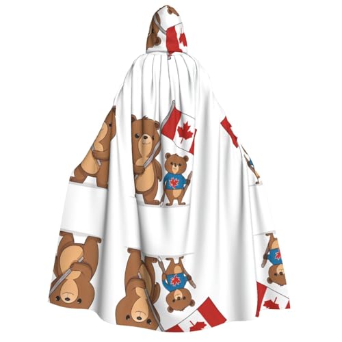 JAYWIS Halloween-Umhang mit Bär und Flagge, bedruckter Halloween-Umhang mit Kapuze für Erwachsene, bedruckt, für Festivals, Gothic-Veranstaltungen und Kostümpartys JAYWIS Halloween-Umhang mit Bär und Flagge, bedruckter Halloween-Umhang mit Kapuze für Erwachsene, bedruckt, für Festivals, Gothic-Veranstaltungen und Kostümpartys von JAYWIS