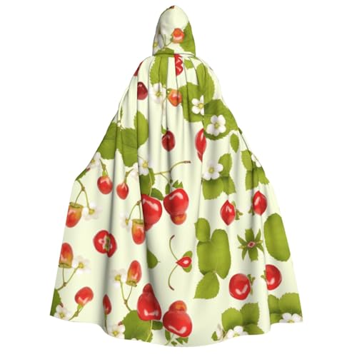 JAYWIS Halloween-Umhang mit Erdbeermuster, bedruckter Halloween-Umhang mit Kapuze für Erwachsene, voller Länge, für Festivals, Gothic-Veranstaltungen und Kostümpartys JAYWIS Halloween-Umhang mit Erdbeermuster, bedruckter Halloween-Umhang mit Kapuze für Erwachsene, voller Länge, für Festivals, Gothic-Veranstaltungen und Kostümpartys von JAYWIS