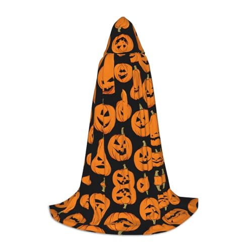 JAYWIS Halloween-Umhang mit Kapuze, bedruckt, verstellbar, für Teenager, Halloween-Abenteuer, Partys und festliche Anlässe, Größe S von JAYWIS
