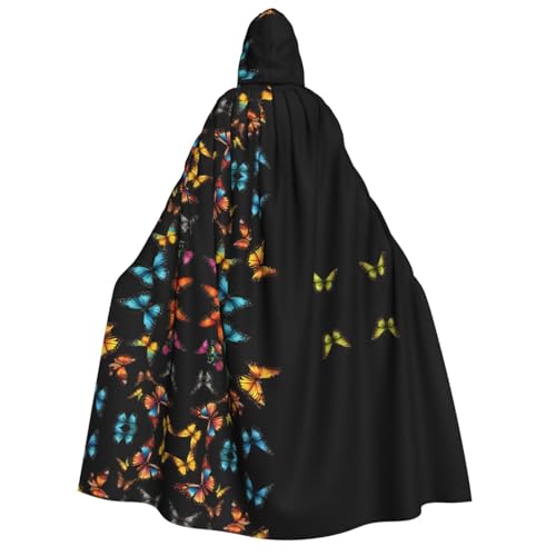 JAYWIS Halloween-Umhang mit Schmetterling-Aufdruck für Erwachsene, bedruckt, voller Umhang für Festivals, Gothic-Veranstaltungen und Kostümpartys von JAYWIS