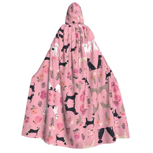 JAYWIS Halloween-Umhang mit französischer Bulldogge und Blumen – bedruckter Halloween-Umhang mit Kapuze für Festivals, Gothic-Veranstaltungen und Kostümpartys JAYWIS Halloween-Umhang mit französischer Bulldogge und Blumen – bedruckter Halloween-Umhang mit Kapuze für Festivals, Gothic-Veranstaltungen und Kostümpartys von JAYWIS