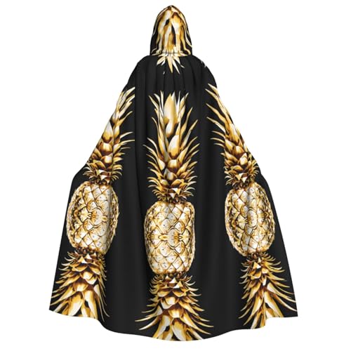 JAYWIS Halloween-Umhang mit goldenem Ananas-Druck für Erwachsene, mit Kapuze, bedruckter Umhang in voller Länge für Festivals, Gothic-Veranstaltungen und Kostümpartys JAYWIS Halloween-Umhang mit goldenem Ananas-Druck für Erwachsene, mit Kapuze, bedruckter Umhang in voller Länge für Festivals, Gothic-Veranstaltungen und Kostümpartys von JAYWIS