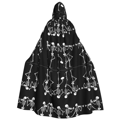JAYWIS Halloween beweglicher Skelett-Schädel – Erwachsenen-Halloween-Umhang mit Kapuze – bedruckter Umhang in voller Länge für Festivals, Gothic-Veranstaltungen und Kostümpartys JAYWIS Halloween beweglicher Skelett-Schädel – Erwachsenen-Halloween-Umhang mit Kapuze – bedruckter Umhang in voller Länge für Festivals, Gothic-Veranstaltungen und Kostümpartys von JAYWIS