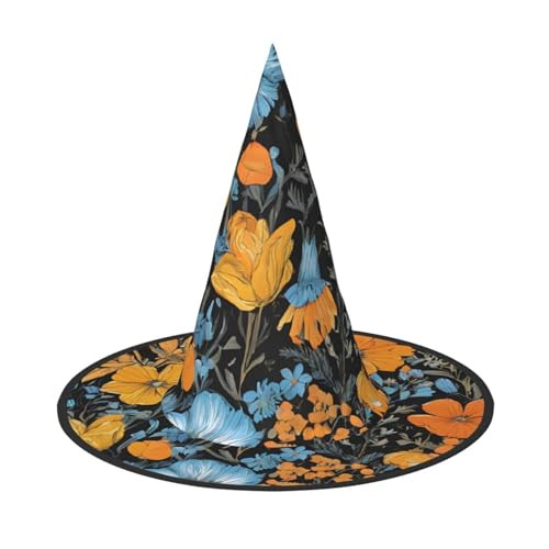 JAYWIS Hippie-Muster – Druck volle Abdeckung Halloween Hut Erwachsene – verstaubare Hexe Kopfbedeckung für Renaissance-Messen, Gothic-Partys und Festivals von JAYWIS