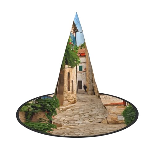 JAYWIS Italienischer toskanischer Halloween-Hut für Erwachsene, verstaubare Hexe, Kopfbedeckung für Renaissance-Messen, Gothic-Partys und Festivals von JAYWIS