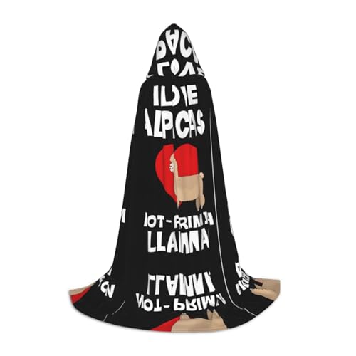 JAYWIS Kapuzenumhang mit Aufschrift "I Love Alpacas", bedruckt, verstellbar, für Teenager, Halloween-Abenteuer, Partys und festliche Anlässe, Größe L JAYWIS Kapuzenumhang mit Aufschrift "I Love Alpacas", bedruckt, verstellbar, für Teenager, Halloween-Abenteuer, Partys und festliche Anlässe, Größe L von JAYWIS