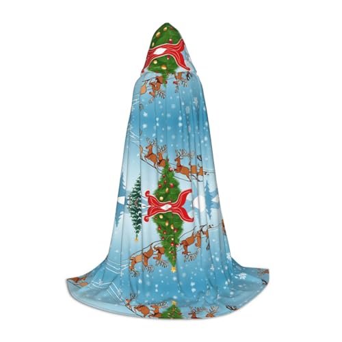 JAYWIS Kapuzenumhang mit Aufschrift "Merry Christmas", bedruckt, verstellbar, für Teenager, Halloween-Abenteuer, Partys und festliche Anlässe, Größe M von JAYWIS